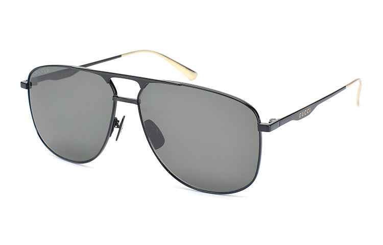 Gucci Round Frame Metallic Sunglasses Asia Edition Black GG0336S-005