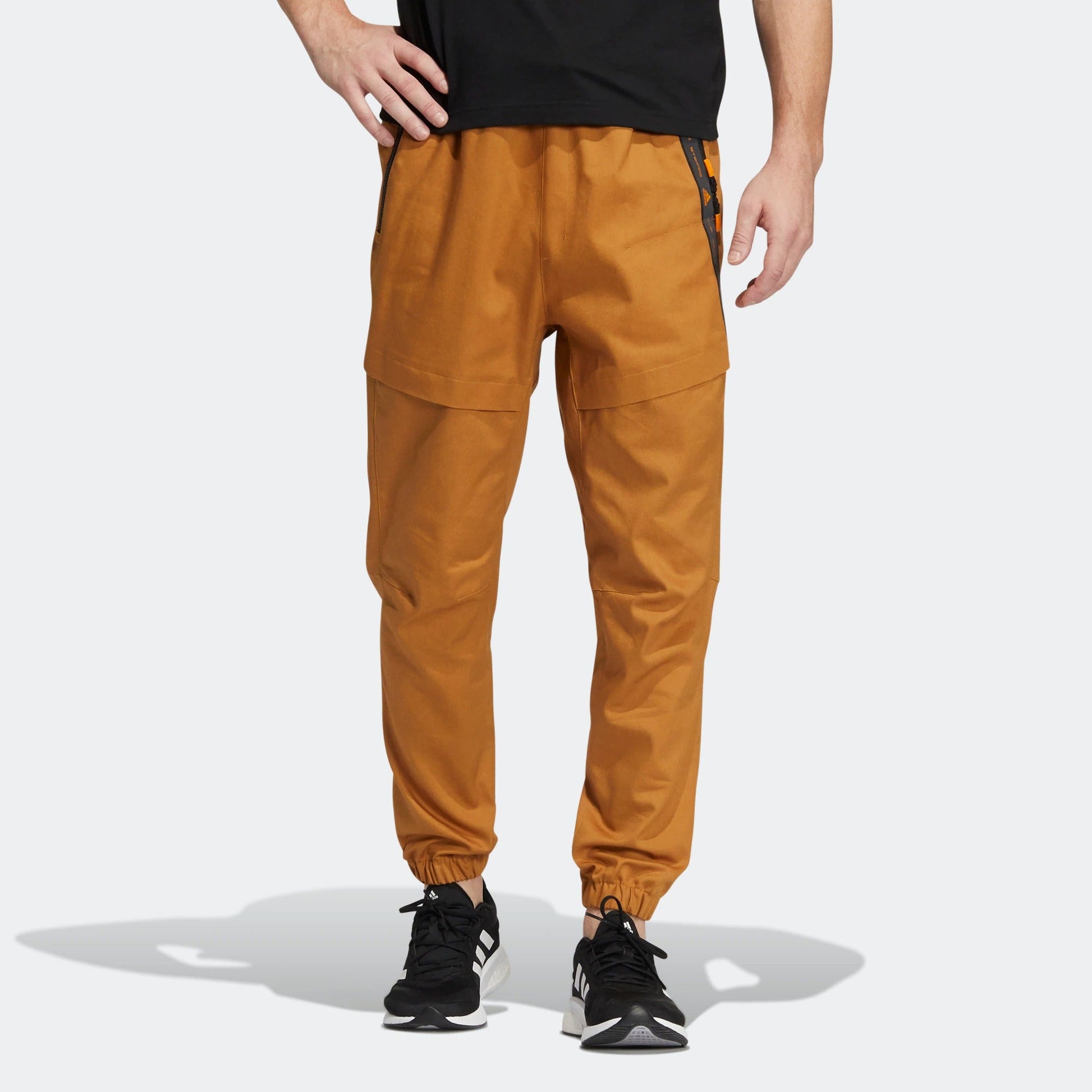 Men's adidas Running Training Breathable Casual Joggers/Pants/Trousers Brown HE9896