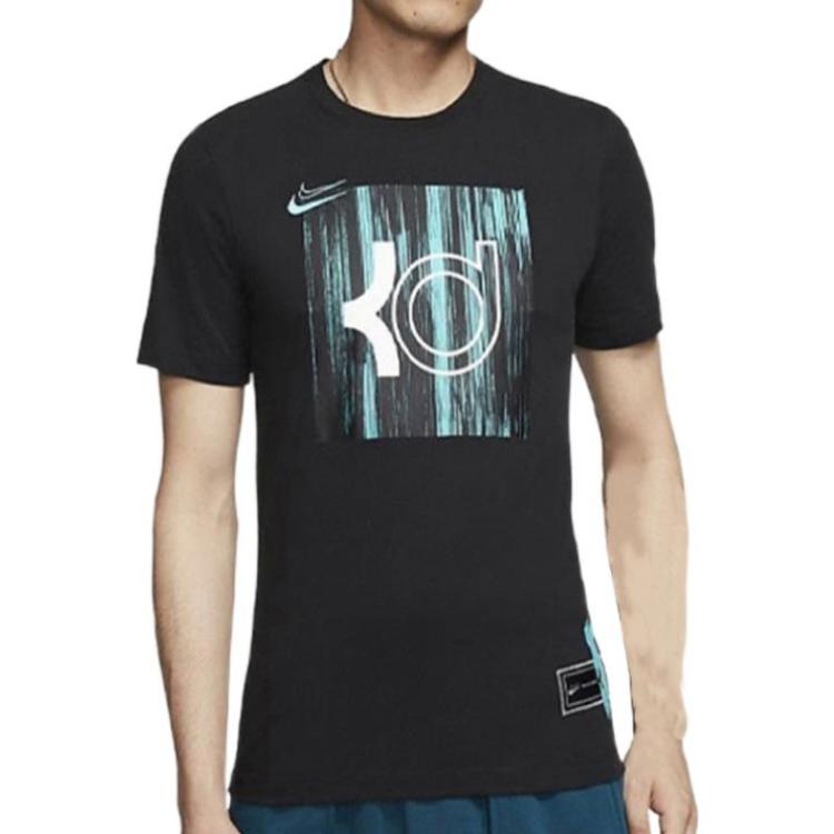 Men's Nike Dri-Fit Logo Printing Pattern Round Neck Short Sleeve Black T-Shirt DD9276-010