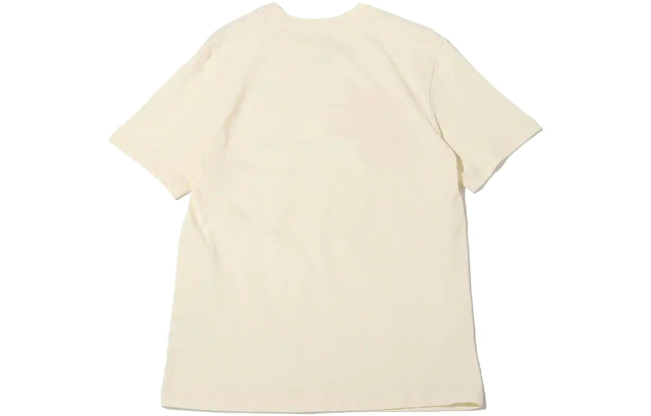 Men's Nike Earth Pattern Printing Round Neck Short Sleeve Beige T-Shirt DM6332-113