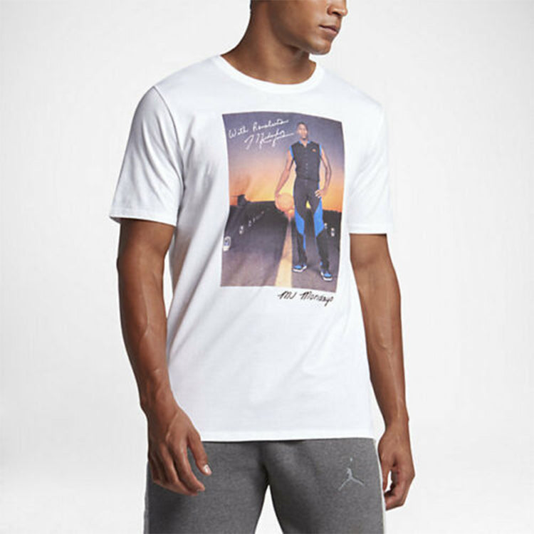 Air Jordan Athleisure Casual Sports Round Neck Short Sleeve White 801603-100