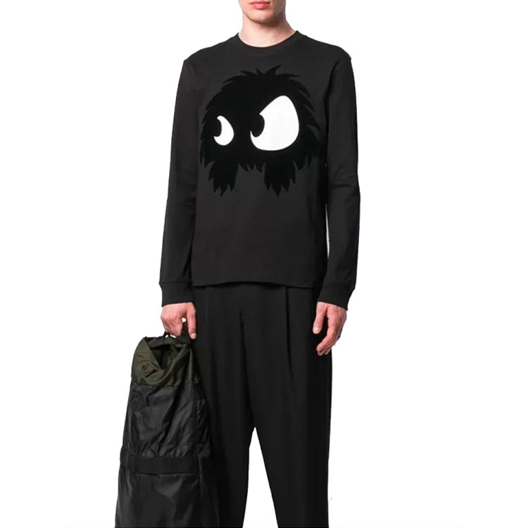 McQ Alexander McQueen Small Monster Printing Long Sleeves Unisex Black 462463-RKH52-1068