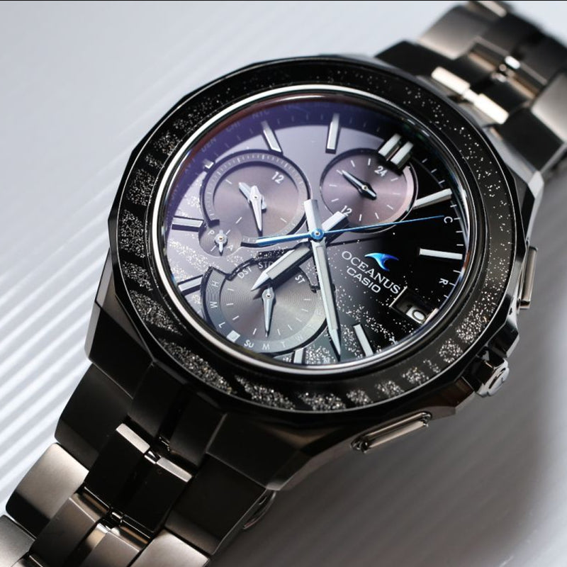 CASIO Waterproof Sapphire Crystal Solar Powered Stainless Steel Strap Quartz Sports Mens Black Analog OCW-S5000ME-1AJF