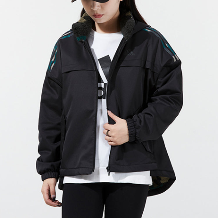 (WMNS) adidas Irregular Sports Hooded Jacket Black H09761