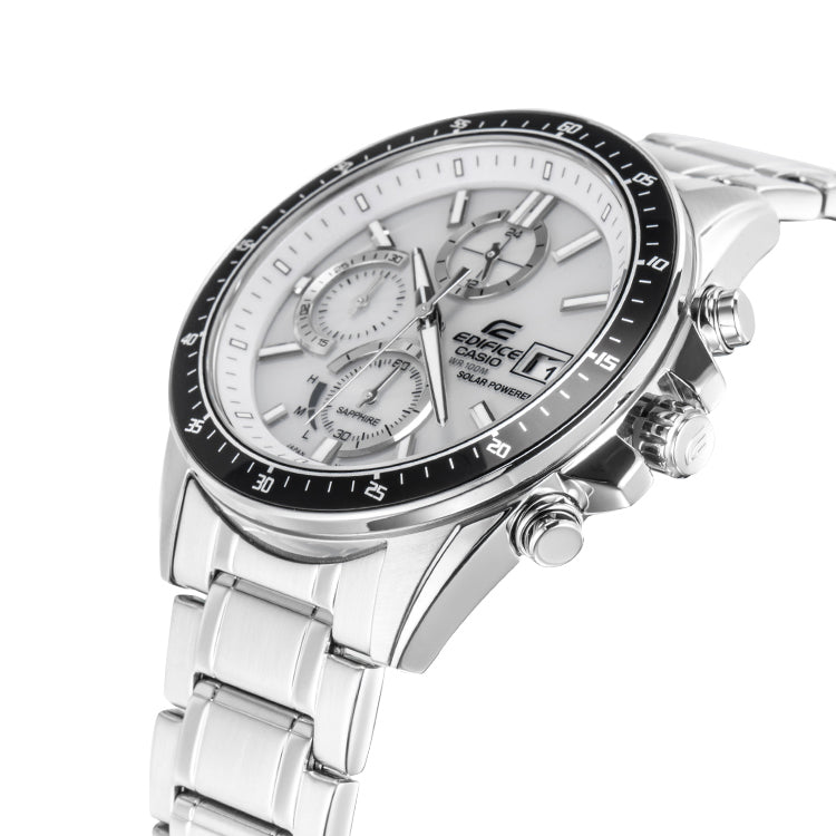 CASIO Quartz Waterproof Solar Powered Mens SilverWhite Analog EFS-S510D-7AVUPR