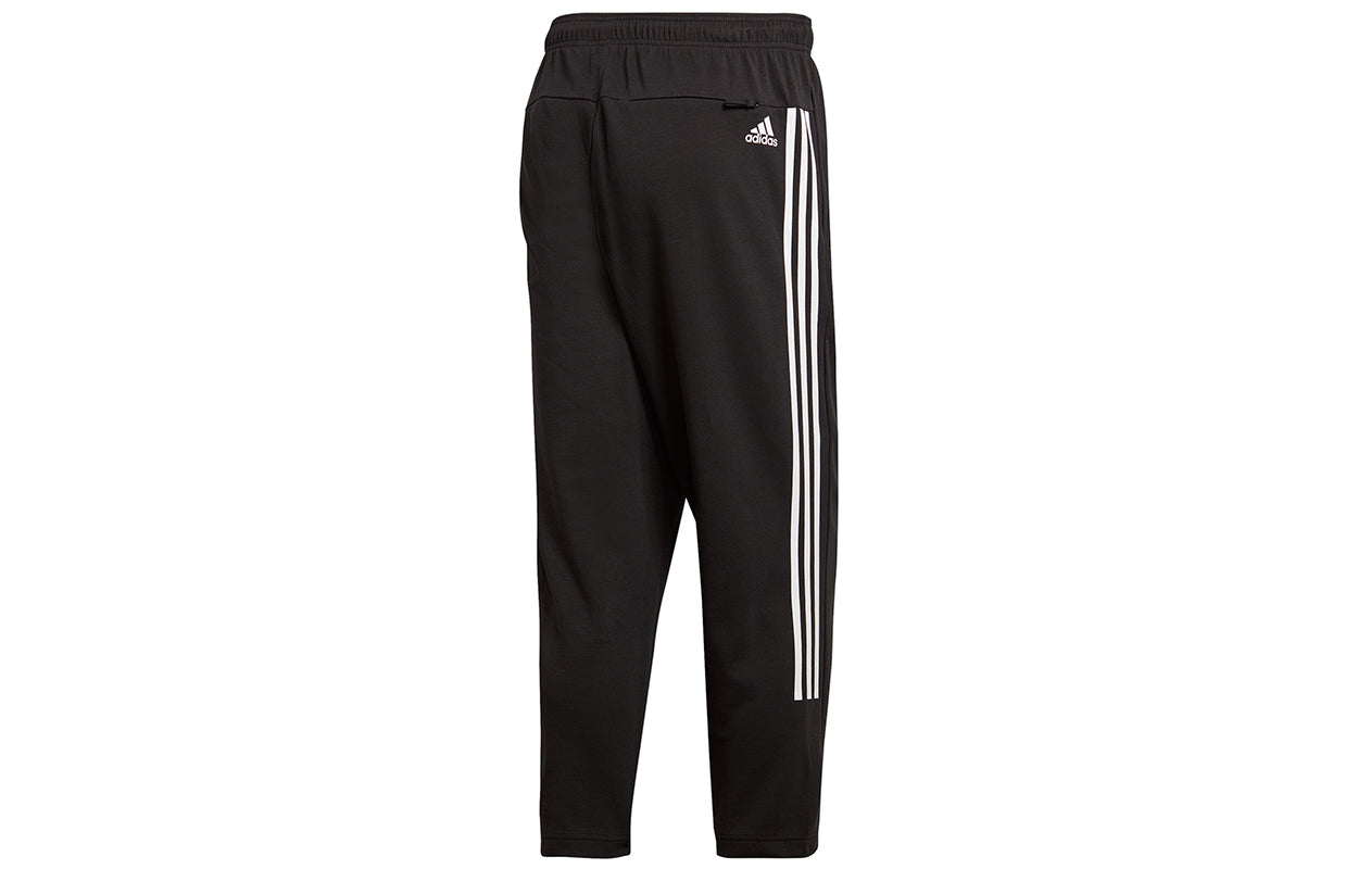adidas Id Summer Tp Running Training Stripe Knit Sports Pants Black DU1113