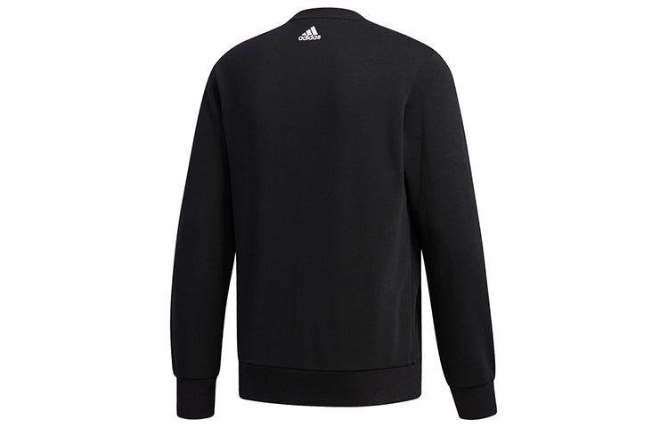 adidas logo Printing Camouflage Loose Sports Round Neck Pullover Black FJ0240