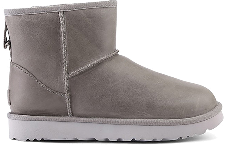 (WMNS) UGG Classic Mini Leather Snow boots Grey 1006595-FEA