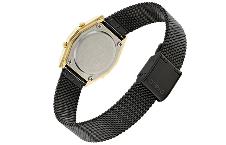 CASIO Quartz Waterproof Analog Unisex Mens BlackGold Digital LA690WEMB-1BEF
