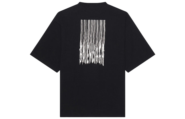 Balenciaga Unisex FW21 Printing Round-neck Tee Black 661715TKVE51070