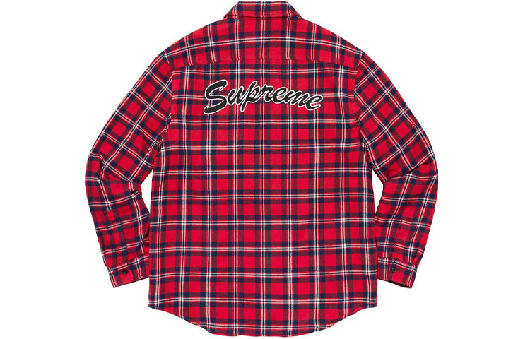 Supreme FW19 Week 17 Arc Logo Quilted Flannel Shirt logo 'Red' SUP-FW19-10956