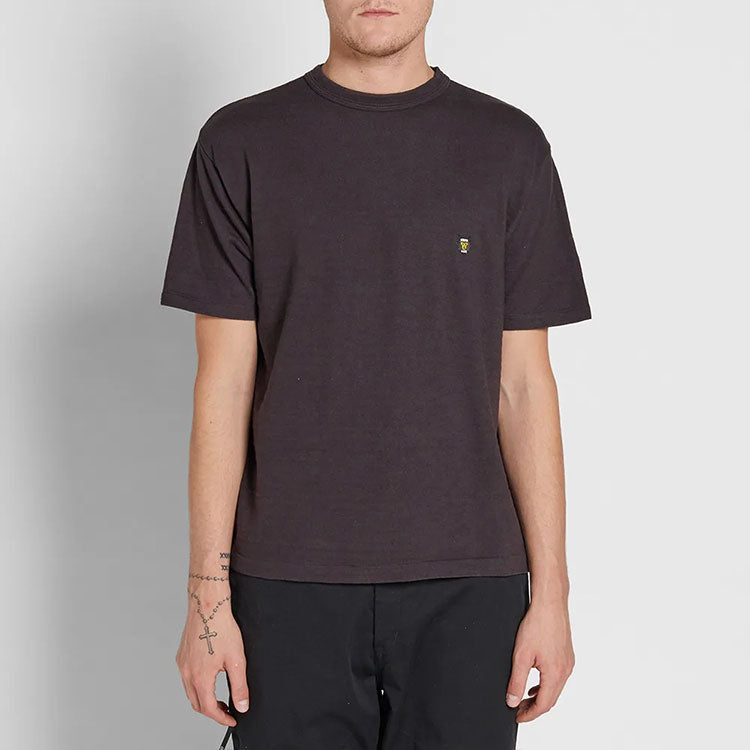 Men's HUMAN MADE Logo Embroidered Short Sleeve Black HM13TE013