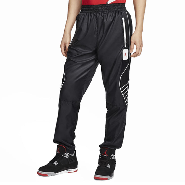 Air Jordan Legacy AJ5 logo Printing Bundle Feet Casual Sports Pants Black CU1670-010