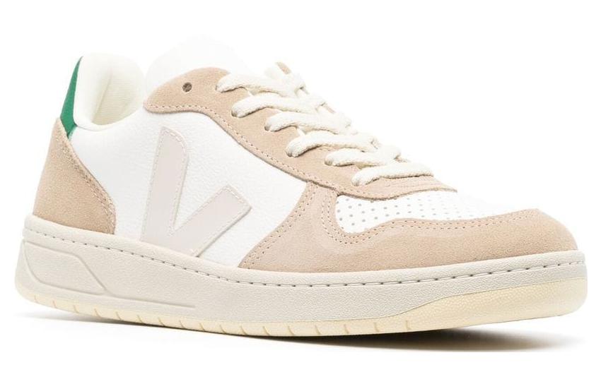 Veja V-10 Chromfree Low-Top Sneakers 'White Beige Green' VX0502961