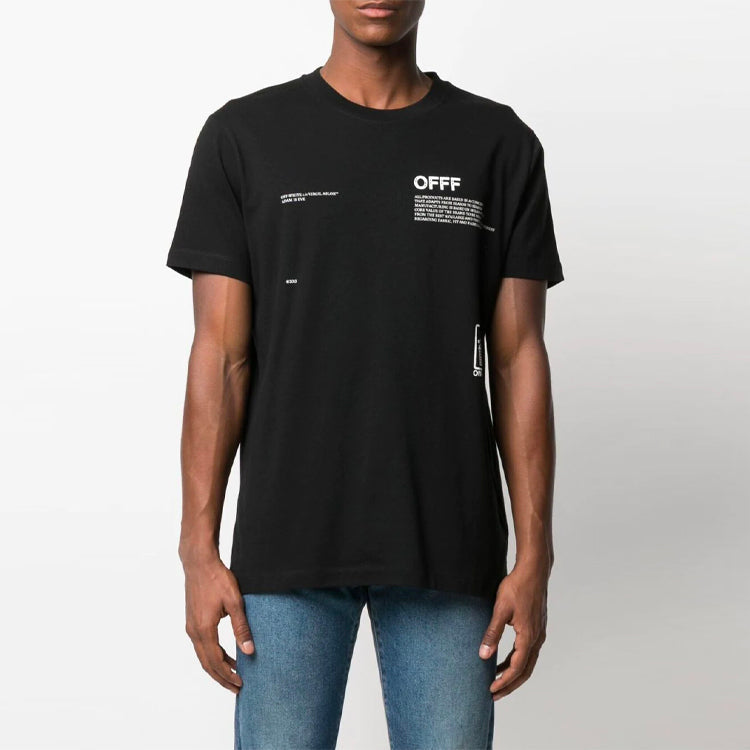 Off-White SS21 Arrows Printing Round Neck Printing Short Sleeve Ordinary Version Black OMAA027S21JER0271001