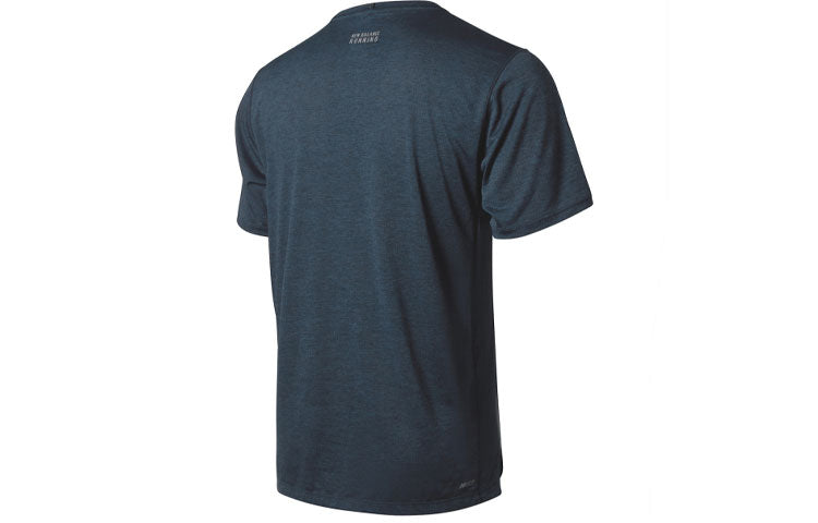New Balance Logo Printing Round Neck Short Sleeve Blue Gray AMT01235-EM1