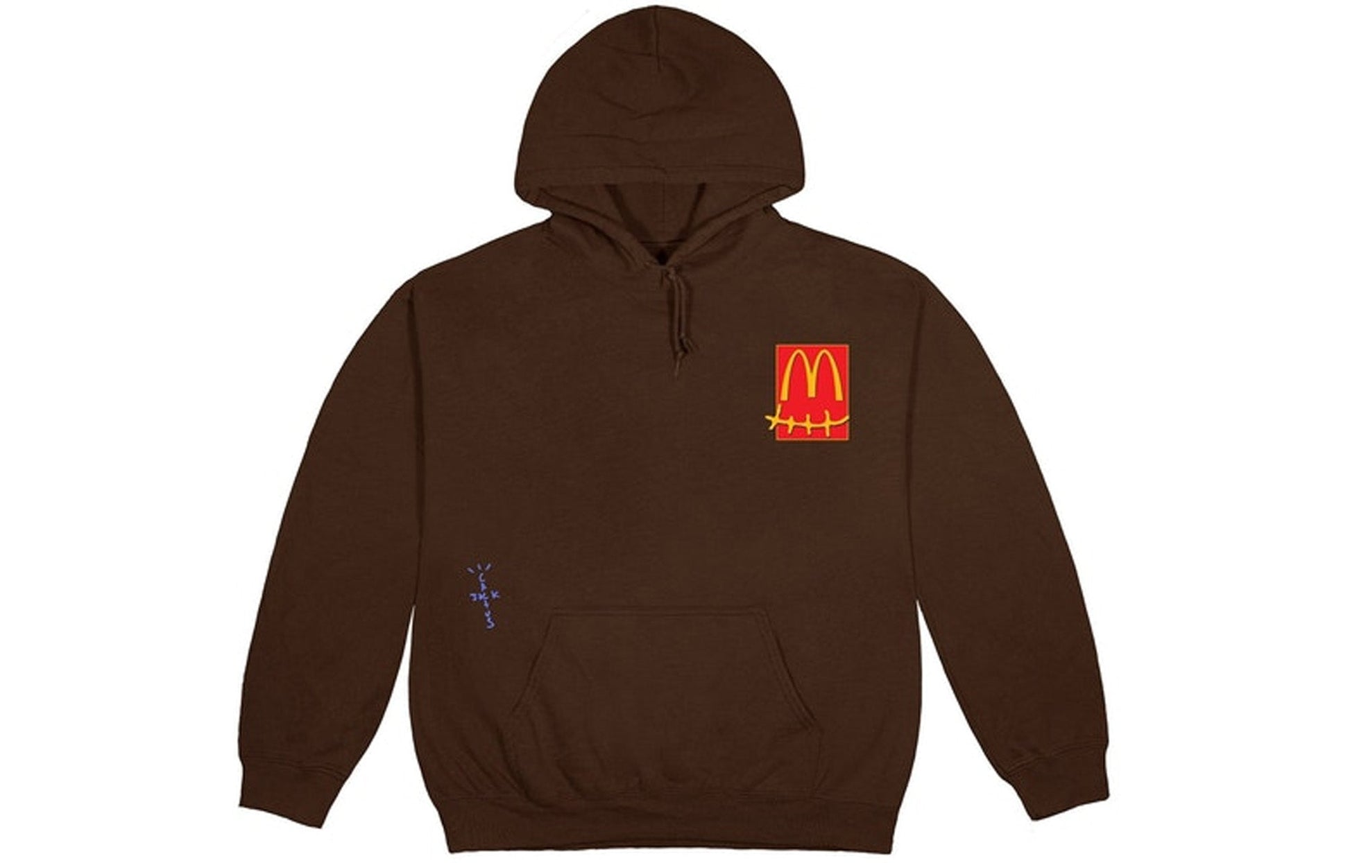 Men's Travis Scott Cactus Jack x Mcdonald Crossover Pattern hooded Long Sleeves Brown TS-XMCPSHBRN