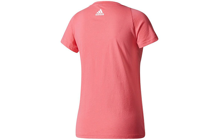 (WMNS) adidas Classic Large logo Printing Short Sleeve Pink Red BP5419