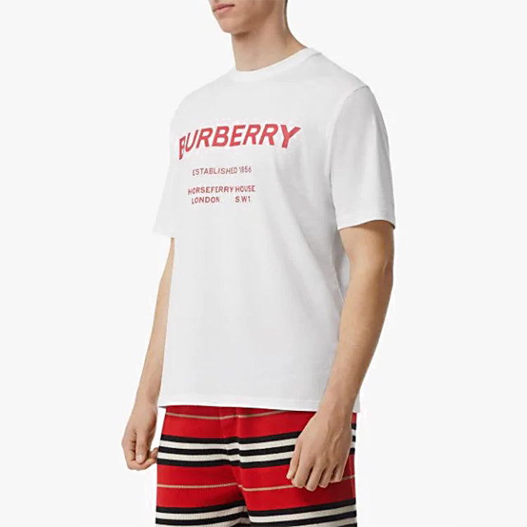 Burberry Unisex Horseferry Letter Printing White 80172251