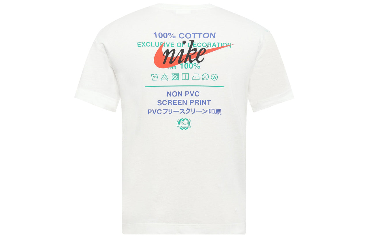 Men's Nike Logo Alphabet Breathable Printing Short Sleeve White T-Shirt DA1490-101