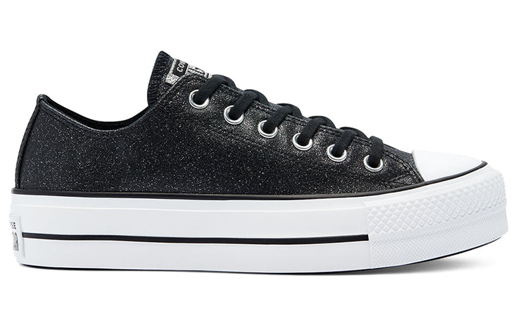 (WMNS) Converse Chuck Taylor All Star Platform Low 'Black Glitter' 569377C