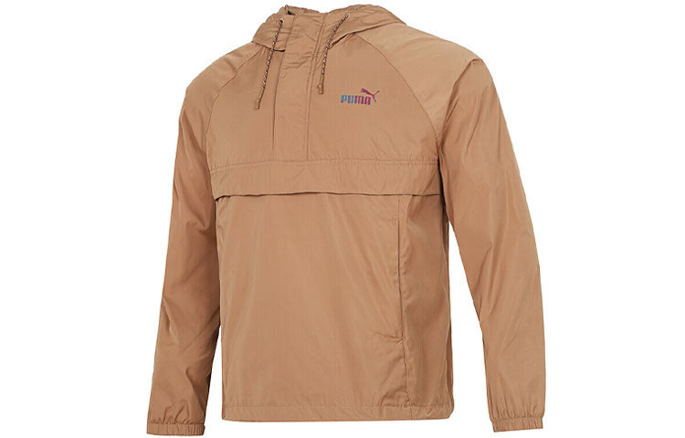 PUMA Unisex Logo Printing Hooded Jacket Brown 537015-63