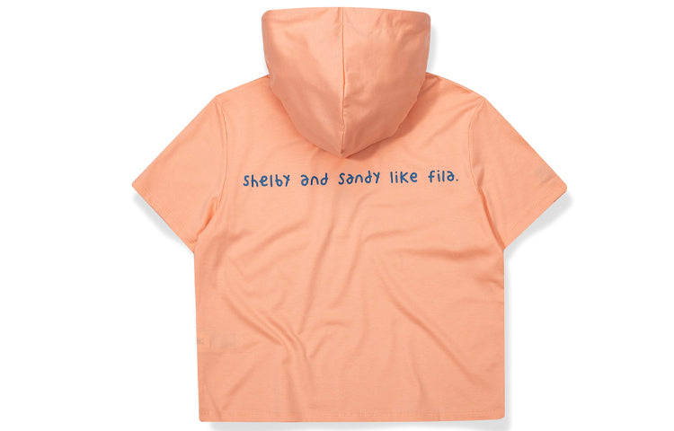 (WMNS) FILA FUSION Printing hooded Short Sleeve Pink T11W036109F-PC
