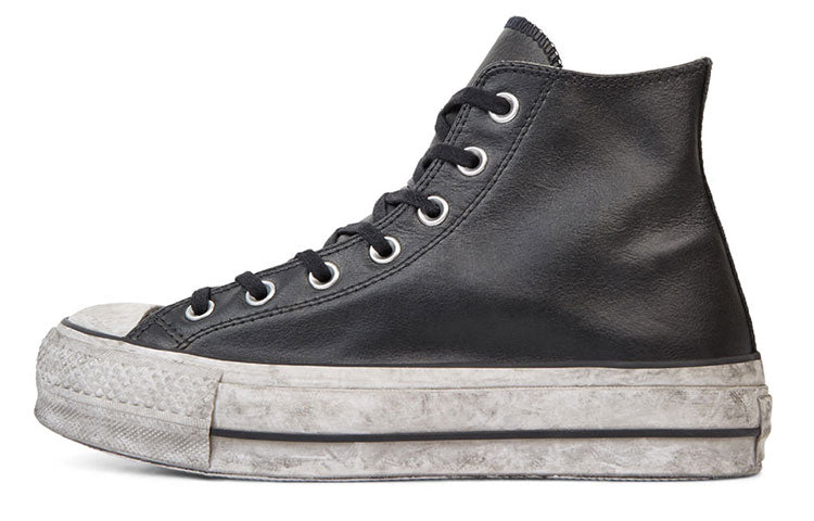 (WMNS) Converse Chuck Taylor All Star Leather Smoke Platform High Top Retro Black 562908C