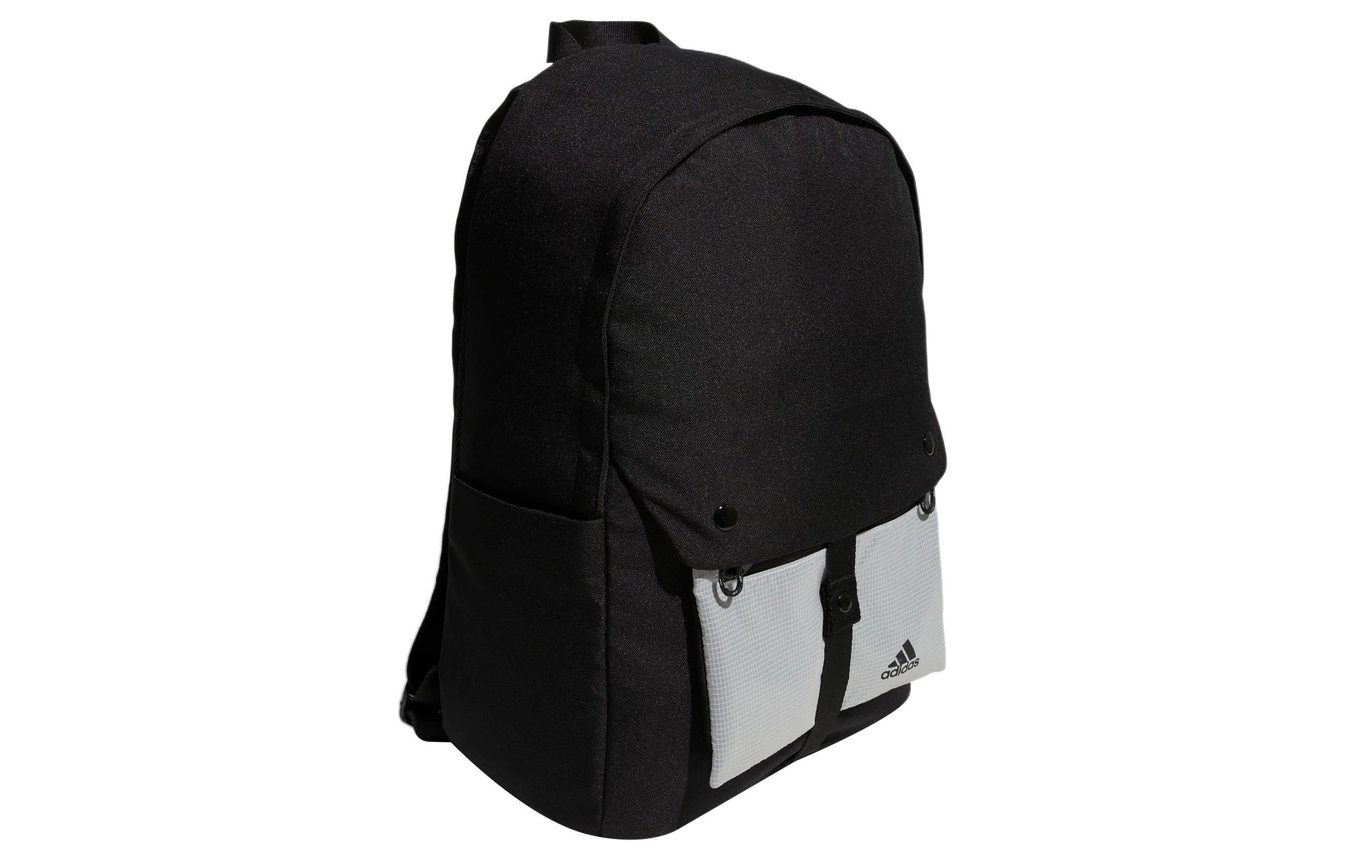 adidas Detachable Pocket Large Capacity Zipper Schoolbag Backpack Pure Black HR8169