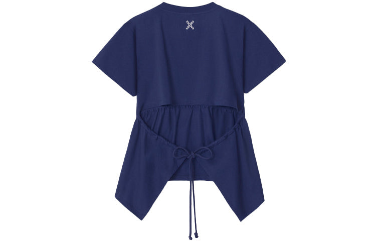 KENZO SS21 Waist Lacing Drawstring Short Sleeve Blue FB52TS6374SJ-77