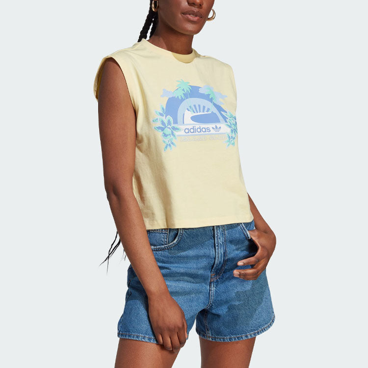 (WMNS) adidas Island Club Sleeveless Graphic Tee 'Yellow' IT8150