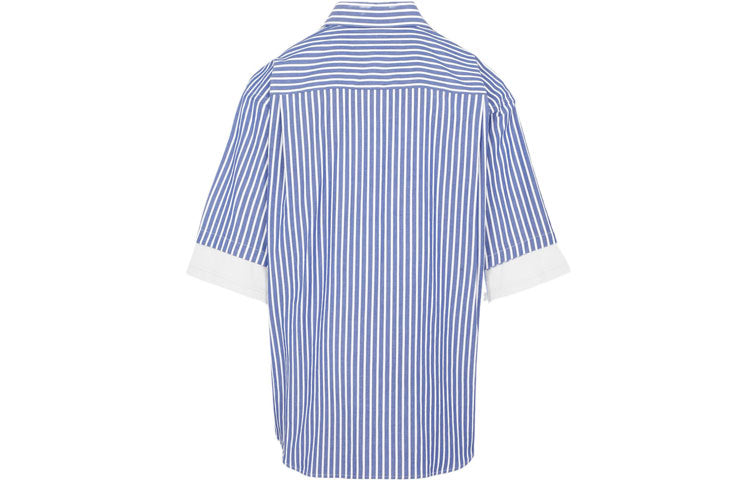 Balenciaga BB Icon Layered Short Sleeve Shirt 'Blue White' 699195TMM234640