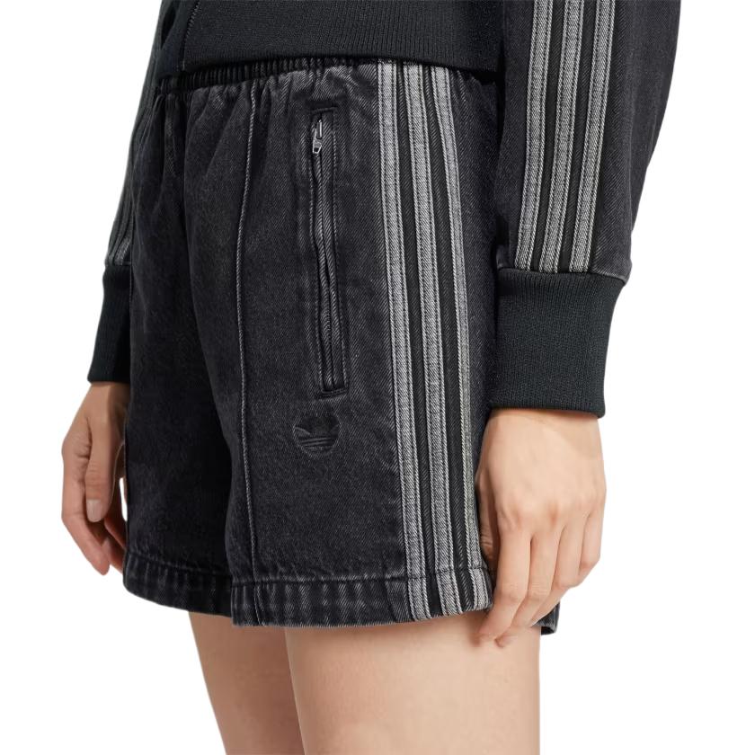 (WMNS) adidas Adicolor Denim Firebird Shorts Asia Sizing 'Black' JD3107