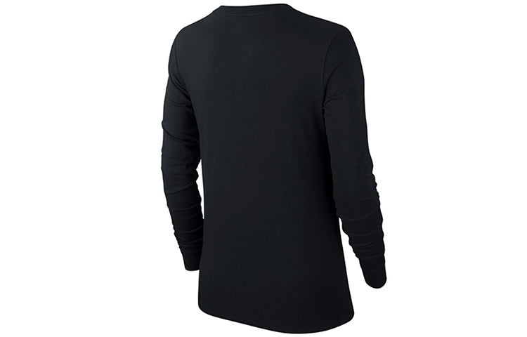 (WMNS) Nike Nsw Tee Essntl Ls Icon Ftr Casual Breathable Alphabet Sports Long Sleeves Black T-Shirt BV6171-010