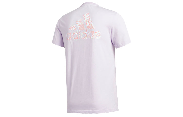 adidas SS20 Logo Printing Round Neck Short Sleeve Purple FM7538