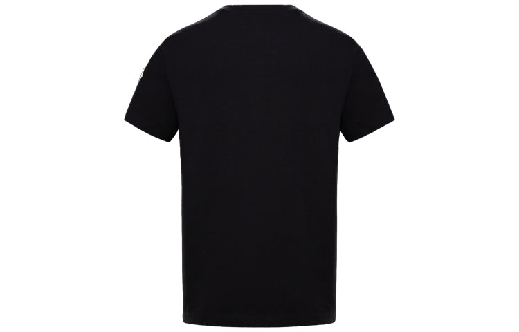 Men's Moncler Pattern Alphabet Printing Short Sleeve Black 0918C736208390T999
