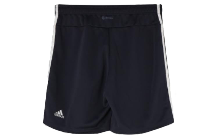 Men's adidas Stripe Printing Sports Shorts Black White FM5316