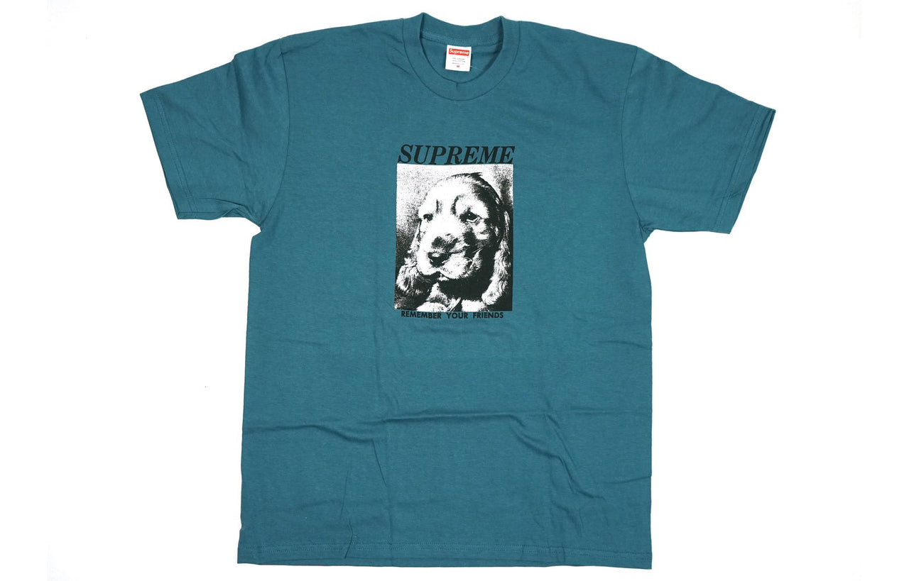 Supreme FW18 Remember Tee Slate Puppy Sketch Printing Short Sleeve SUP-FW18-451