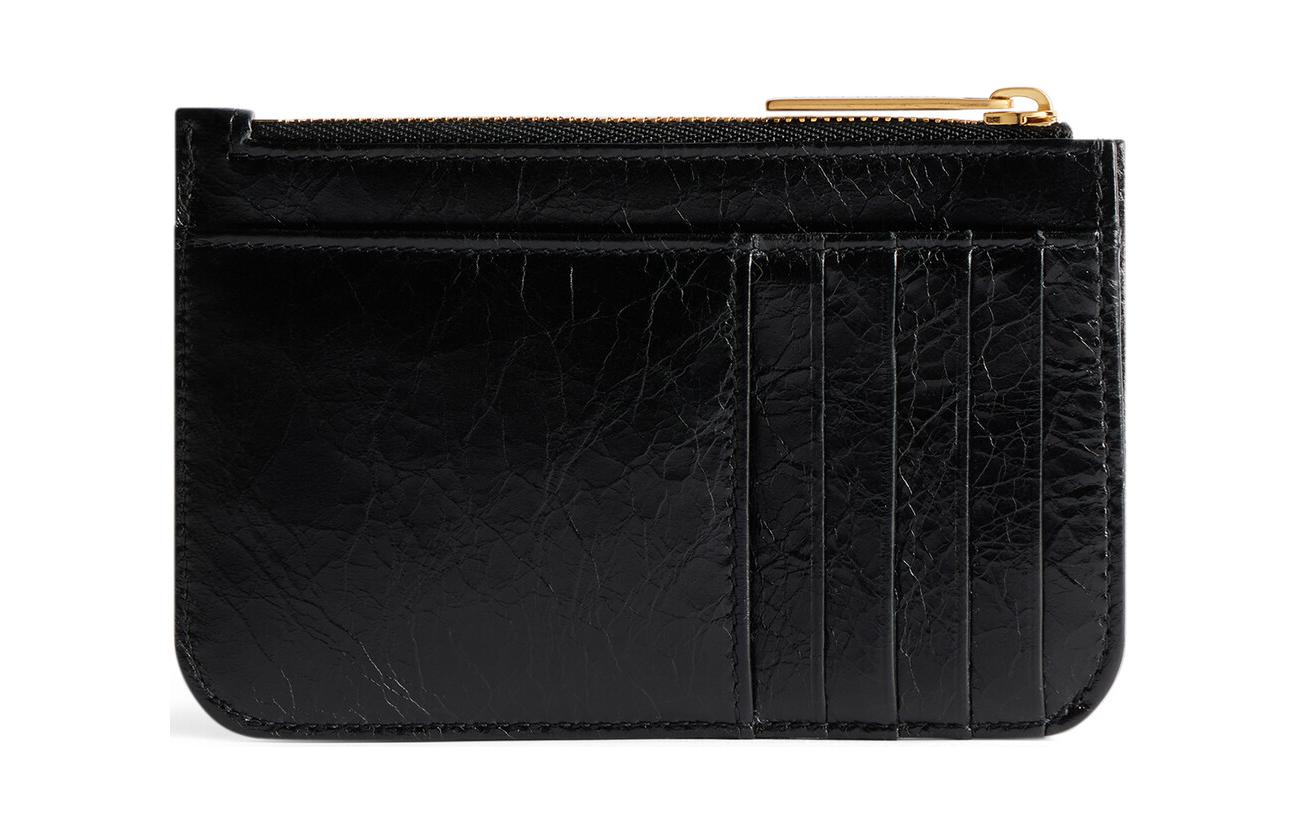 (WMNS) Balenciaga Monaco Long Coin And Card Holder With Flap 'Black' 7654202AAXB1000