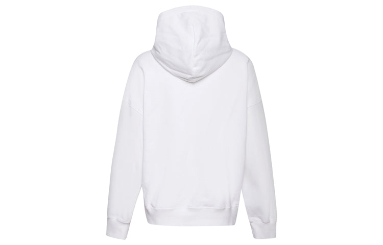 (WMNS) Converse Logo Print Hooded Drawstring Sweatshirt White 10020737-A03
