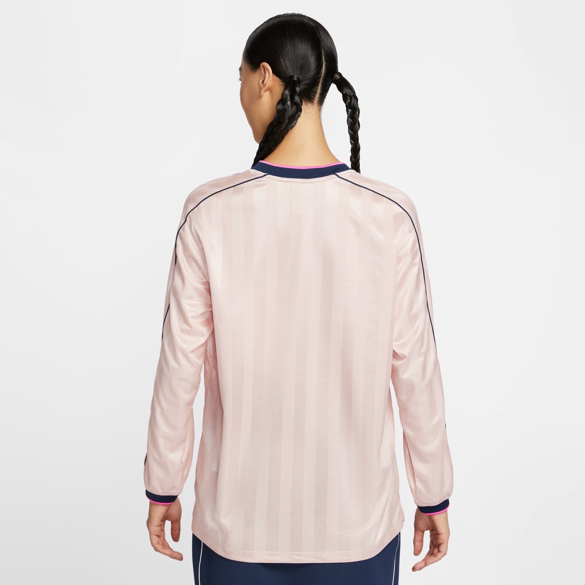 (WMNS) Nike Sportswear Long-Sleeve Jersey 'Dark pink Midnight Navy' IM7453-667