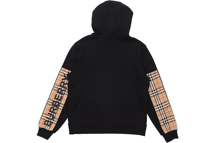 (WMNS) Burberry Zipper Classic Plaid hooded Long Sleeves Hoodie Black 8024543
