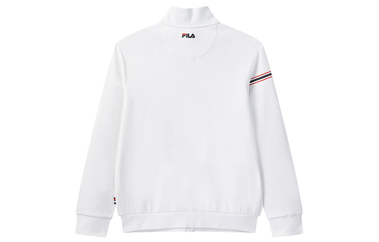 FILA logo Printing Cozy Casual Sports Jacket Knit White F51M031504F-WT