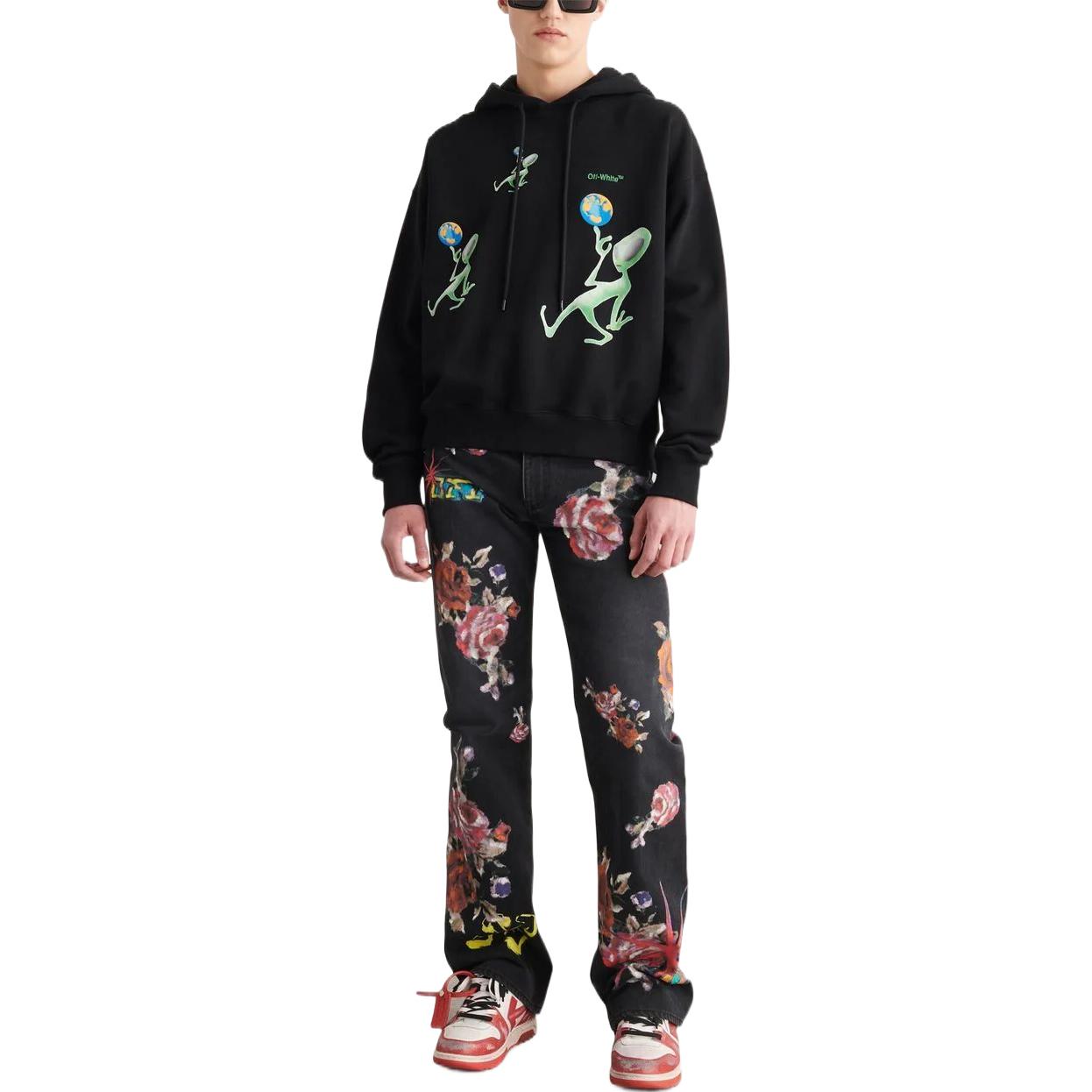 Off-White Alien Arrow Skate Hoodie 'Black' OMBB085F22FLE0161050