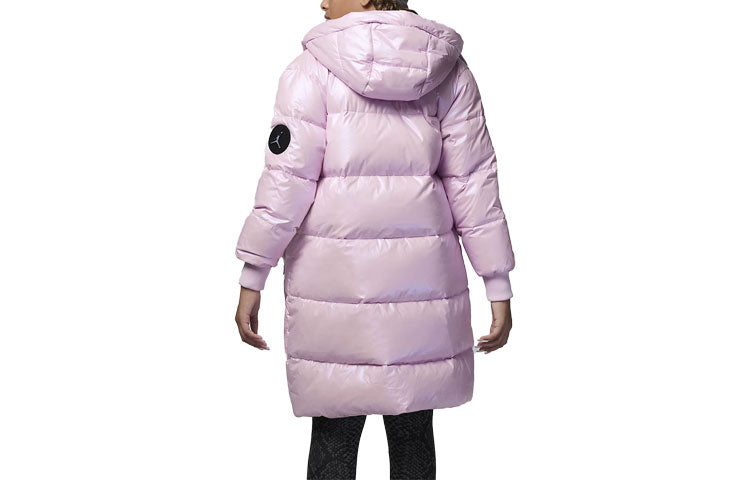 (GS) Air Jordan Long Down Hooded Coat 'Pink' FB0334-640