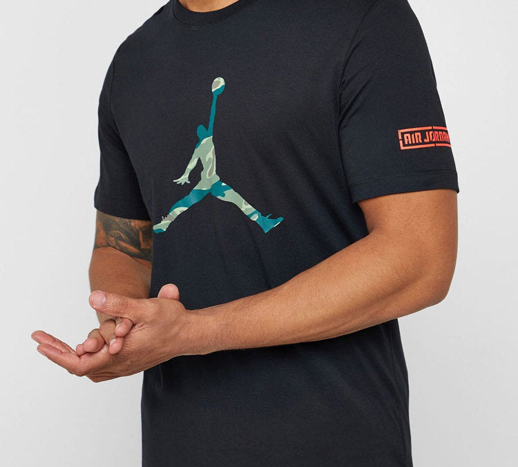 Air Jordan City Of Flight Flying Man Printing Short Sleeve Black AT9180-010