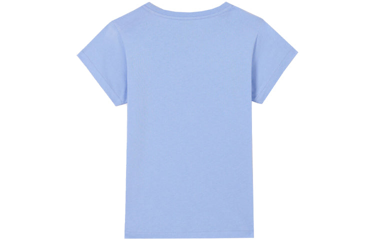 KENZO Alphabet Logo Pure Cotton Round Neck Short Sleeve Lavender Purple T-Shirt FA52TS710937-65