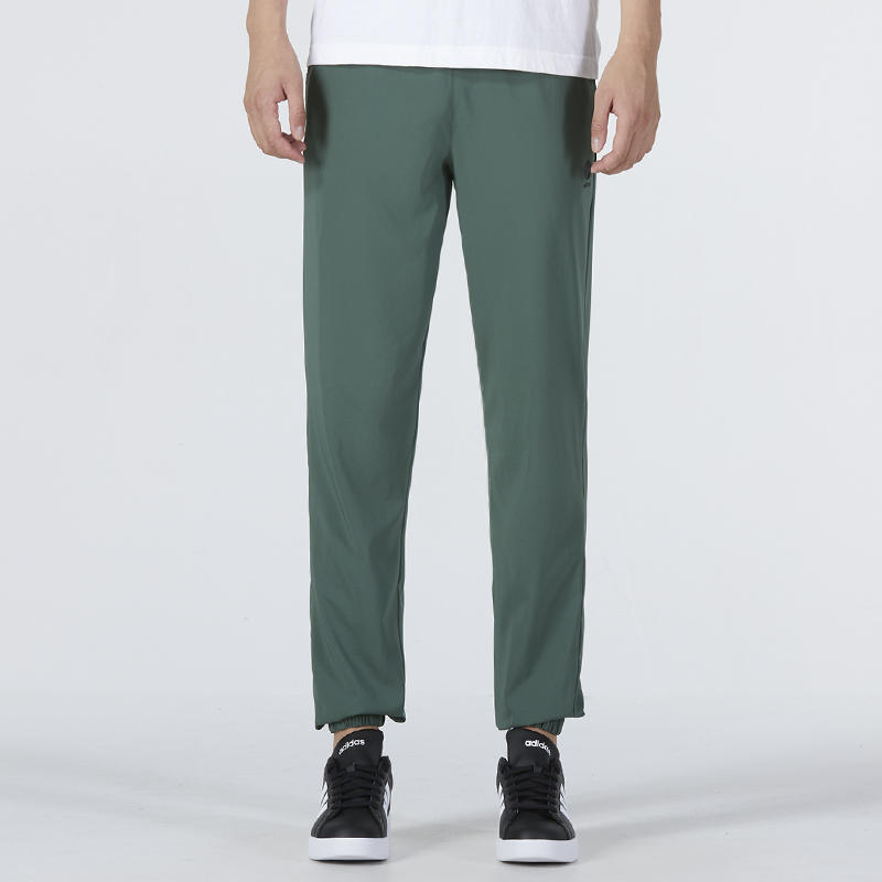 Men's adidas neo Casual Pants/Trousers Bundle Feet Woven Sports Pants/Trousers/Joggers Autumn Malachite Green HM1991