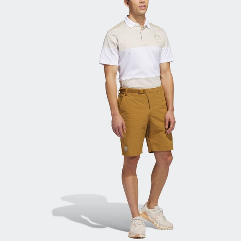 adidas Solid Color Lacing Straight Casual Shorts Men's Green Copper HS3201