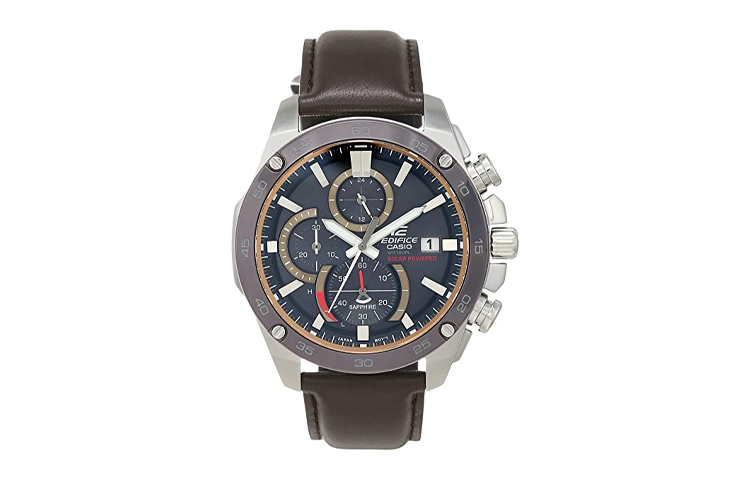 CASIO Waterproof EDIFICE Sapphire Crystal Solar Powered Mens Brown Analog EFS-S500BL-1AVUPRD